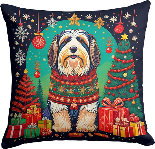 Miniatura 11 de Caroline's Treasures DAC1082PW1414 Affenpinscher - Almohada decorativa de tela navideña, lavable a máquina, para interiores y exteriores, para sofá