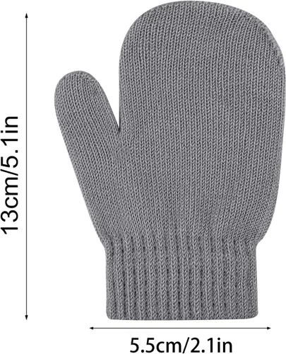 Miniatura 92 de ONESING 5 pares de guantes de invierno negros para bebés y niñas - Guantes cálidos para recién nacidos