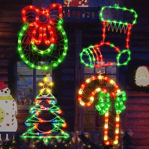 Miniatura 13 de Escultura de Navidad de 50L que incluye: 1 muñeco de nieve, 1 Papá Noel, 1
