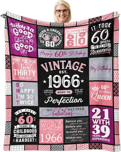 Miniatura 8 de Regalos de cumpleaños 50 para ella, regalos de cumpleaños 50 para mujer, manta de 60 x 50 pulgadas, regalo de 50 años para mujer, regalos para mujer