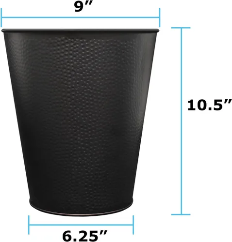 Miniatura 2 de Papelera para dormitorio, baño, bote de basura 6 litros, negro, acero inoxidable