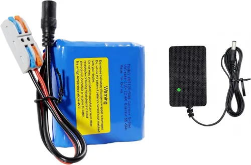 Miniatura 11 de KBT 12V 1200mAh Batería recargable de iones de litio, paquete de batería de repuesto con cables desnudos y cargador compatible para dispositivos
