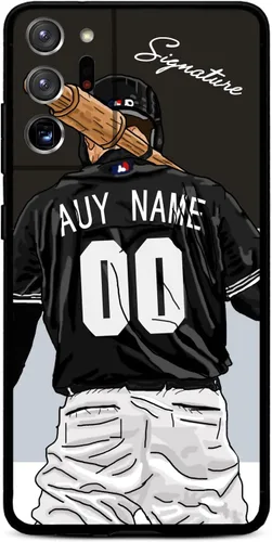 Miniatura 9 de Funda de béisbol personalizada con nombre y número para Samsung Galaxy Note 20/20 Ultra 10 Pro Note 9 8, silicona líquida con protección de cámara
