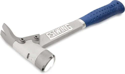 Miniatura 2 de Estwing AL-PRO - Martillo de carpintero de aluminio, 14 oz, garra recta con cara lisa y mango reductor de impactos - ALBL, azul