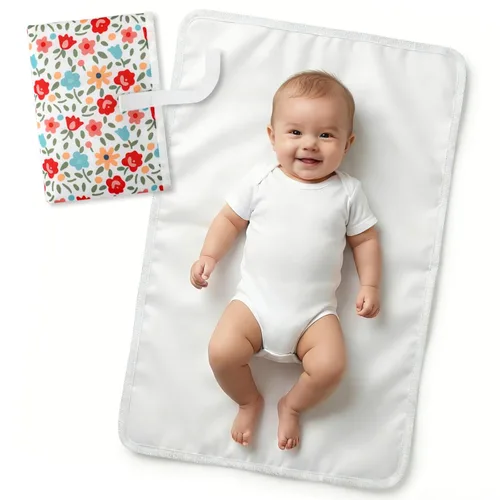 Miniatura 8 de Cambiador de pañales portátil para bebé, cambiador compacto impermeable con correa para la muñeca, cambiador de viaje lavable para bolsa de pañales