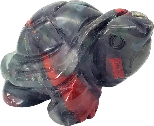 Miniatura 8 de Fekuar Estatua de tortuga de piedra de jaspe de dálmata, escultura coleccionable de animales de tortuga tallada a mano, cristal curativo Fengshui