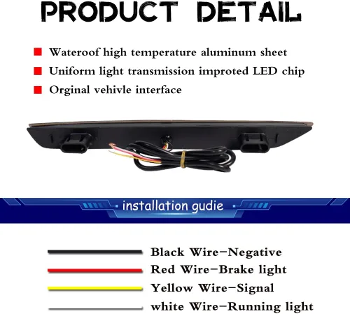Miniatura 4 de 3 en 1 para 2011 2012 2013 2014 2015 2016 2017 Honda Odyssey Reflector de Parachoques Trasero LED Luz de Freno Señal de Giro Lente Ahumada Luces LED