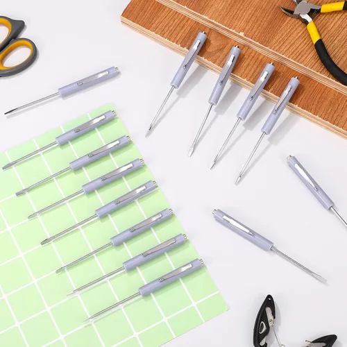 Miniatura 5 de Shimeyao Juego de 20 destornilladores de cabeza plana de bolsillo, pequeños destornilladores magnéticos de bolsillo, mini clips a granel