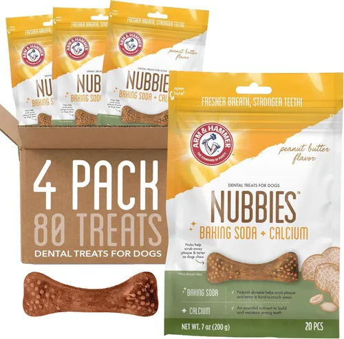 Miniatura 15 de Arm & Hammer for Pets Nubbies Golosinas Dentales Bicarbonato de sodio Calcio Nubbed Texture Scrubs Placa Tartar Sabor Pollo Refresca el Aliento