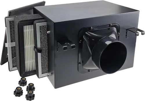 Caja de filtro de 6 pulgadas para sistema de ventilación de aire fresco, filtración de carbón activado HEPA de 3 capas, carcasa en línea de acero