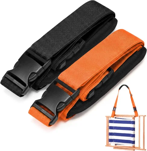 Miniatura 8 de Sanwuta Correa de transporte ajustable para silla de playa, correas para silla de camping, plegables, para playa, mochilero, bicicletas plegables