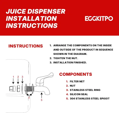 Miniatura 9 de EGGKITPO Dispensadores de bebidas de 1.5 galones con grifo y elegante soporte para fiestas, dispensador de limonada de policarbonato con soporte