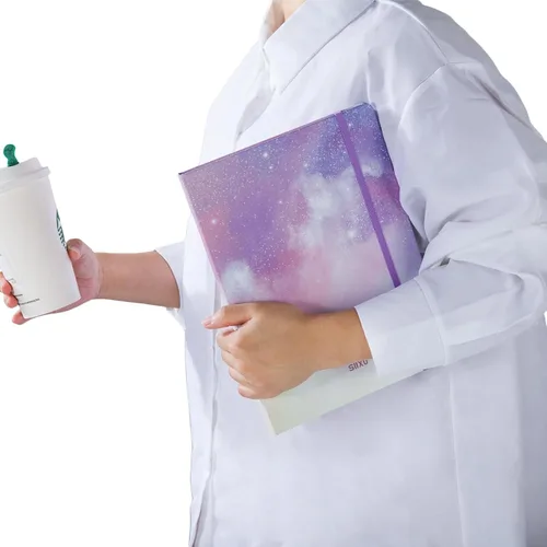 Miniatura 8 de SIIXU Cuaderno de Arte Espacial para Escribir, Diario B5 Decorado con 160 Páginas en Blanco Coloridas, Diseño Único de Galaxia en Cada Página