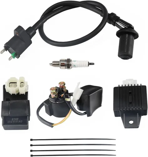 Caja CDI CDI, bobina de encendido, regulador de voltaje, kit de bujías compatible con motor de 4 tiempos GY6 50-150cc 125cc motor chino ATV taotao