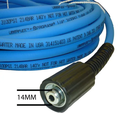 Miniatura 2 de UBERFLEX - Manguera de lavado a presión resistente a los golpes, 1/4 de pulgada x 25 pies, de 3100 psi, con dos (2) conectores de 22 mm