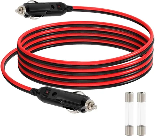 ELFCULB Cable de encendedor de cigarrillos macho a macho, cable de extensión de enchufe de encendedor de cigarrillos de automóvil de 14 AWG 12 V