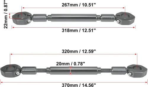 Miniatura 3 de Motoforti 1 Unidades universal 0.866 in aleación de aluminio tono titanio motocicleta equilibrio barra transversal manillar moto reforzar palanca