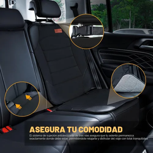 Miniatura 3 de Siivton Protector de Asiento de Coche para Asiento de Niño, Funda Impermeable para Asientos de Cuero y Tela, 2 Bolsillos de Malla, Fondo Negro