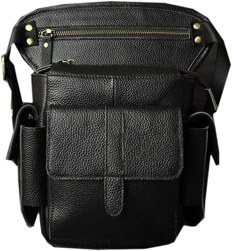 Riñonera de cuero para hombres y mujeres, cinturón multiusos para motocicleta, bicicleta, deportes al aire libre, táctica, ciclismo, equitación,