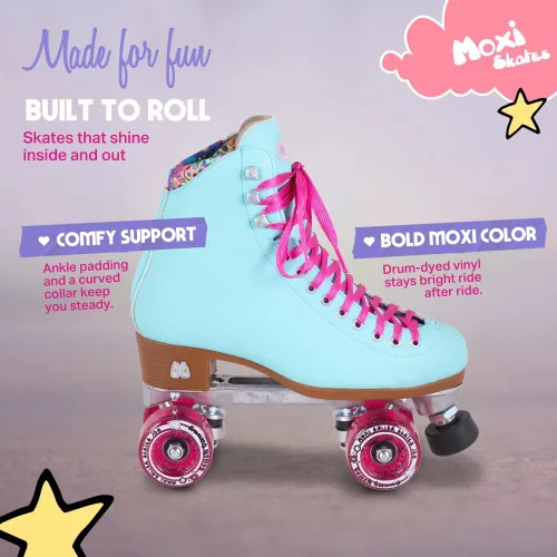Miniatura 4 de Moxi Beach Bunny Roller Skates for Women - Colorful, Precision-Fit Skate with High-Rebound Wheels, Moisture-Wicking Lining & Padding, Roller Skates