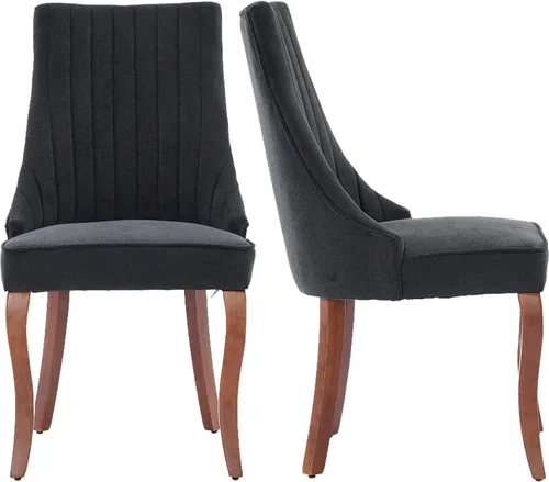 Miniatura 34 de ODUSE-DAILY Juego de 2 sillas de comedor de mediados del siglo en color beige, juego de 2 sillas modernas para cocina y comedor, sillas tapizadas