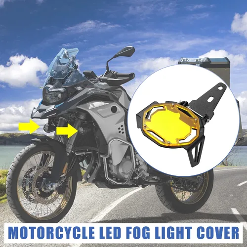Miniatura 2 de Motoforti Par de la motocicleta LED antiniebla Protector Guardias OEM Foglight lámpara cubierta para BMW R1200 F800R1250 F850/GS amarillo