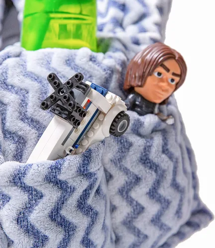 Miniatura 4 de Niko Easy Wash - Funda y forro para asiento de automóvil para niños, diseño Chevron Minky azul, ideal para clima invernal, ajuste universal, probado