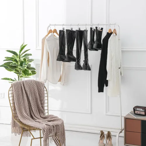 Miniatura 4 de Paquete de 100 ganchos organizadores de leggings para armario, soporte para botas, clips para colgar, perchas multifuncionales portátiles de un solo