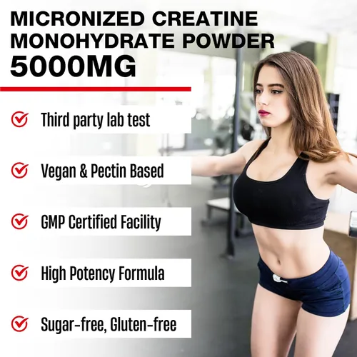 Miniatura 8 de Creatina HMB, creatina en polvo para hombres y mujeres, monohidrato de creatina micronizada para crecimiento muscular y recuperación y mayor fuerza