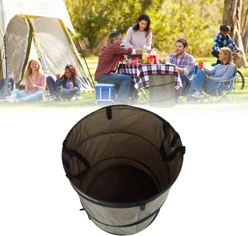Miniatura 5 de Cubo de basura plegable, resistente al agua, tela Oxford, anillos de acero reforzados, para camping, papelera plegable, portátil, plegable