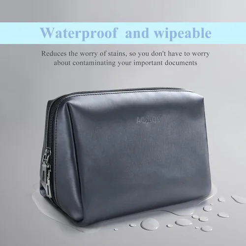 Miniatura 5 de Aosbos Bolsa de Cosméticos Neceser de Maquillaje para Mujeres, Bolsa de Cosméticos Impermeable para Viaje, Bolsa de Maquillaje para Bolso, Azul Azul
