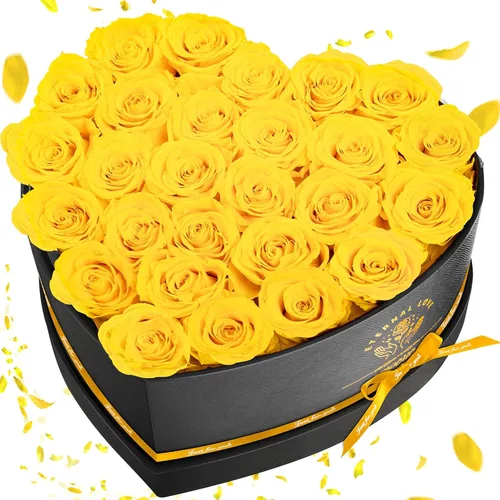 Miniatura 15 de Impouo 16 rosas preservadas en una caja con forma de corazón, flores preservadas, regalos para mujeres, día de la madre, día de San Valentín o día