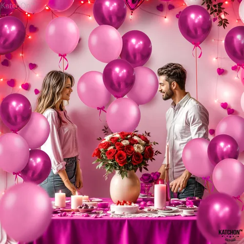 Miniatura 3 de KatchOn, Juego de 60 globos rosa cromado, 12 pulgadas, paquete de 2 Decoración de fiesta rosa Decoraciones de cumpleaños de princesa para mujer