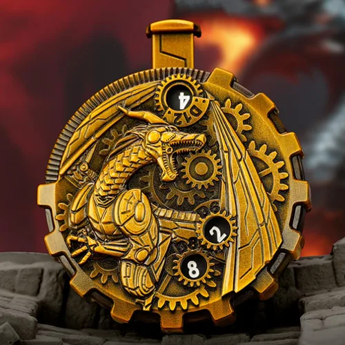 Miniatura 13 de UD - Juego de dados mecánicos de ruleta únicos DND Steampunk Dragones de metal D y D con dados TRPG DND 7 en 1 Spinner Metal D&D Juego de dados