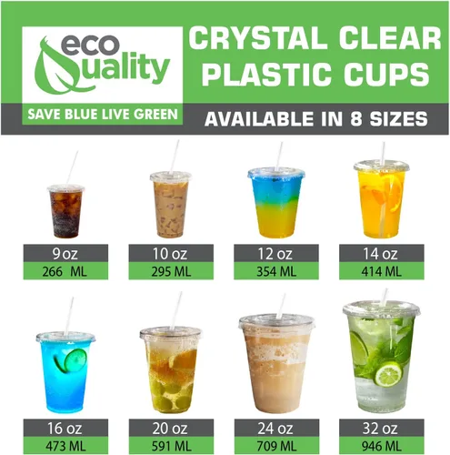 Miniatura 6 de Vasos desechables grandes de plástico transparente con tapas y pajitas, 200 unidades, 16 onzas (onzas) taza de PET transparente para batidos fríos