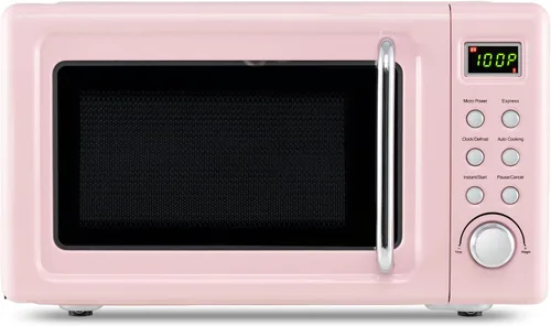 Miniatura 9 de MAT EXPERT Horno microondas compacto de 0.7 pies cúbicos, temporizador digital y bloqueo para niños, microondas pequeño con plato giratorio de Blanco