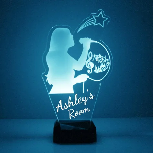 Letrero de nombre LED personalizado con control remoto, pantalla de luz acrílica personalizada con texto o imagen, 16 colores y 4 modos, funciona