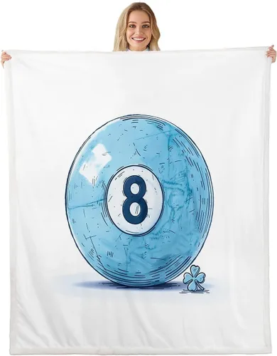 Manfei Billiards - Manta de franela de forro polar de 40 x 50 pulgadas, elegante manta deportiva mullida para sofá, hojas de la suerte para todas