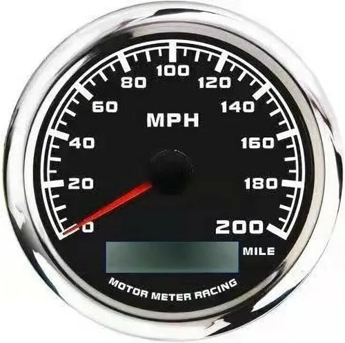 Miniatura 8 de MOTOR METER RACING Serie Pro W 85mm 3-3/8" Velocímetro GPS digital Odómetro 193 km/h Esfera negra LED blanco Impermeable para coche, camión, barco