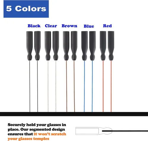 Miniatura 3 de Correa para gafas, correa ajustable sin cola para lentes de sol y gafas, correas de cable, soportes para gafas alrededor del cuello, cordón