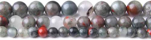 Miniatura 2 de Piedra natural de 0.236 pulgadas, piedra de sangre africana, cuentas sueltas redondas lisas y sueltas, piedras preciosas energéticas para hacer