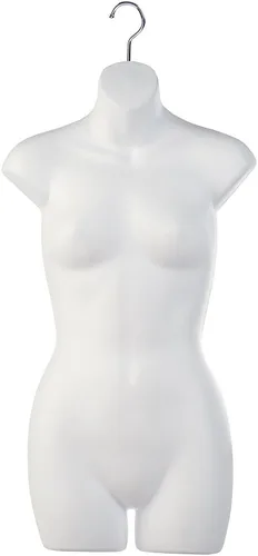 Miniatura 2 de Only Hangers Forma de torso para mujer, maniquí colgante de plástico, cuerpo femenino blanco - Se vende en conjuntos de 1, 2, 3 y 4 (1)