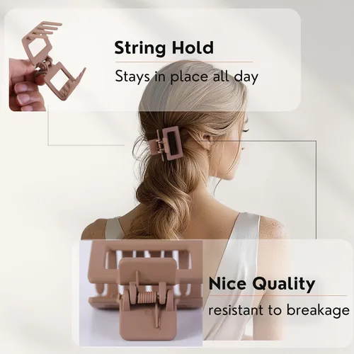 Miniatura 3 de Pinzas pequeñas para el cabello para mujeres y niñas, pinzas rectangulares medianas de 2 pulgadas para cabello fino/fino, mandíbula mate de sujeción