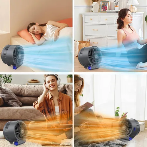 Miniatura 6 de shinic - Ventilador de escritorio y calentador combinado, ventilador portátil de circulación de aire de enfriamiento, protección contra inclinación
