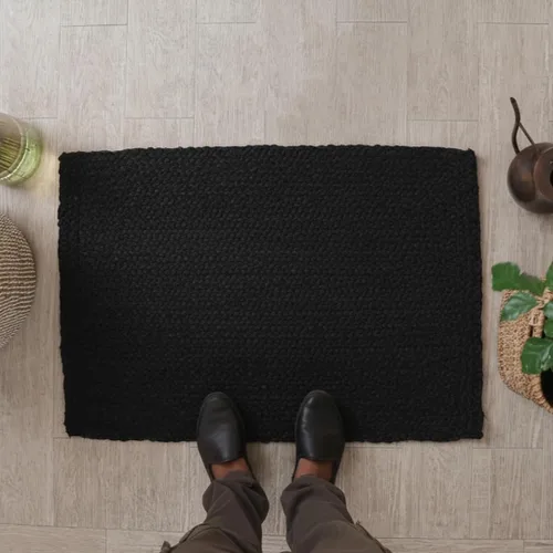 Miniatura 3 de Homemonde - Alfombra de yute, 2'x3', rectangular, decoración bohemia para el hogar, alfombra reversible y trenzada tejida a mano, estilo rústico