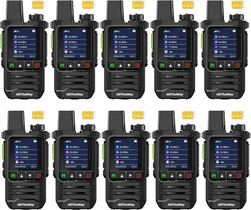 Miniatura 16 de Walkie Talkies globales gratuitos de por vida, radio 4G PoC, radio nacional, radio PTT bidireccional de larga distancia con linterna para equipos