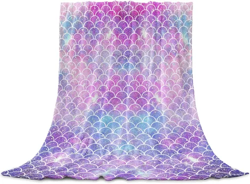 Manta de sirena, manta de franela de vellón, suave, acogedora, cómoda, cálida, linda, ligera, para niñas, niños, bebés, manta de microfibra