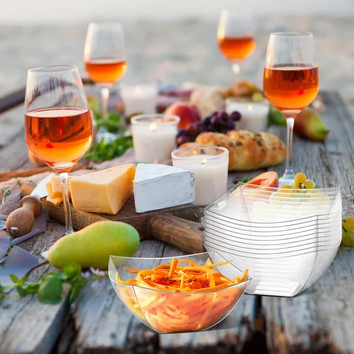 Miniatura 6 de Tanlade 50 Cuencos Cuadrados de Plástico para Servir Desechables Cuencos para Aperitivos Ensalada Recipientes Pequeños para Fiestas Barra de Dulces
