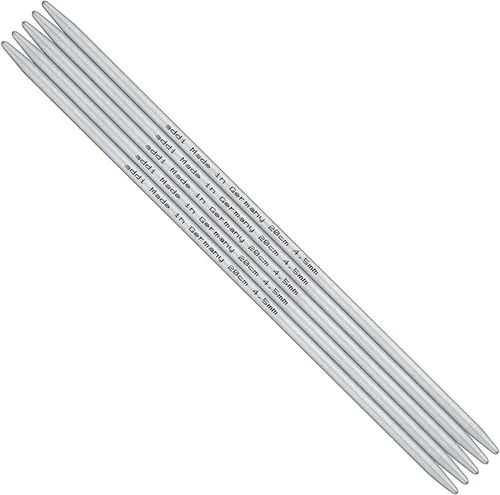 Addi Agujas de aluminio de doble punta, 0.079 in, gris