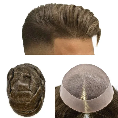 Miniatura 83 de FACE MIRACLE - Pelucas de cabello humano real para hombre, con revestimiento de poliéster, prótesis de cabello masculino, 8 x 11, 1#, negro
